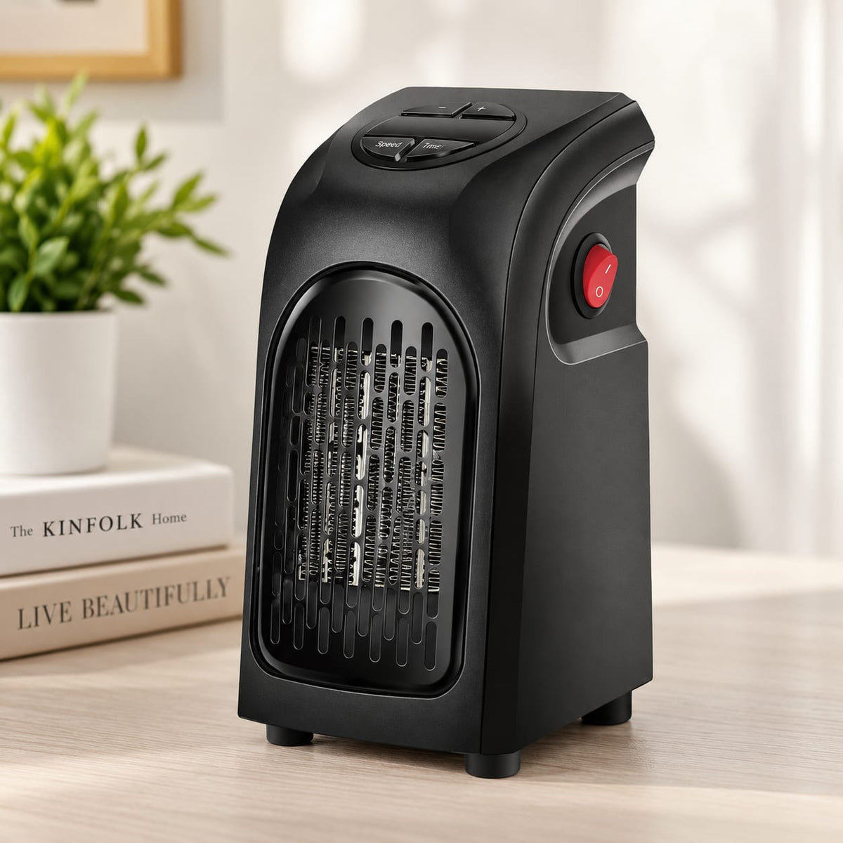 Mini Plug-In Ceramic Space Heater with Remote & Digital Display
