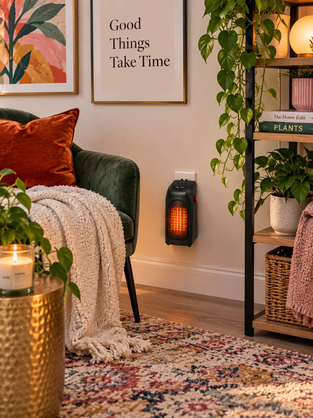 Mini Plug-In Ceramic Space Heater with Remote & Digital Display